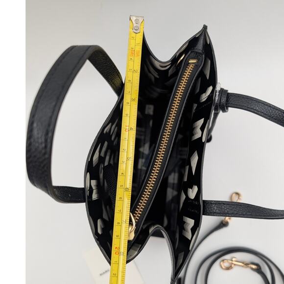 Marc Jacobs Mini Grind Coated Leather Tote Bags Zip Pockets Black M0015685 - Picture 10 of 16